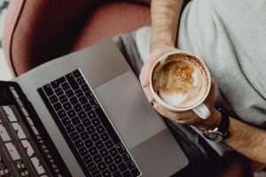 Coffee, cup, computer — International Removalist Services in Sydney